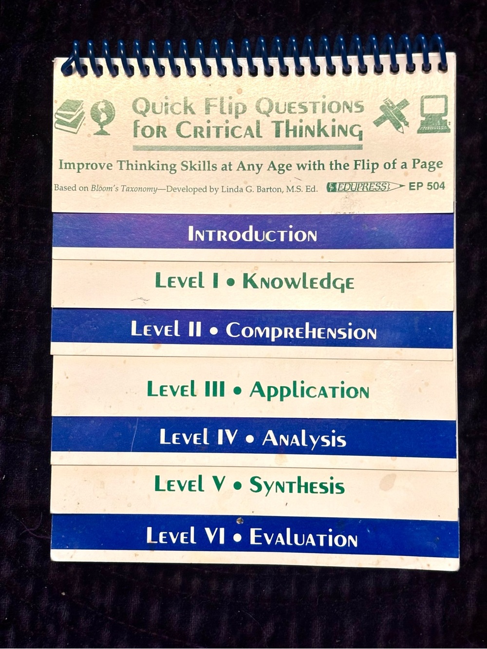 Quick Flip Questions for Critical Thinking – Blue Spiral Flip Chart